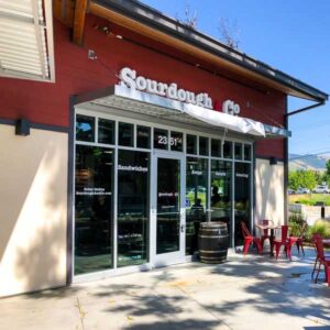 View of the Sourdough & Co storefront in Sacramento, highlighting Capital Rivers Commercial's role in the commercial real estate landscape and their partnership with the iconic Sourdough & Co brand.