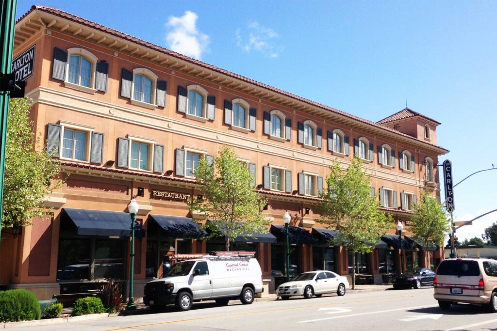 Carlton Hotel in Downtown Atascadero reflecting Atascadero community development