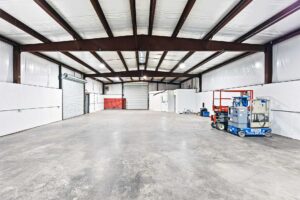 Inside of an industrial personal warehouse for rent