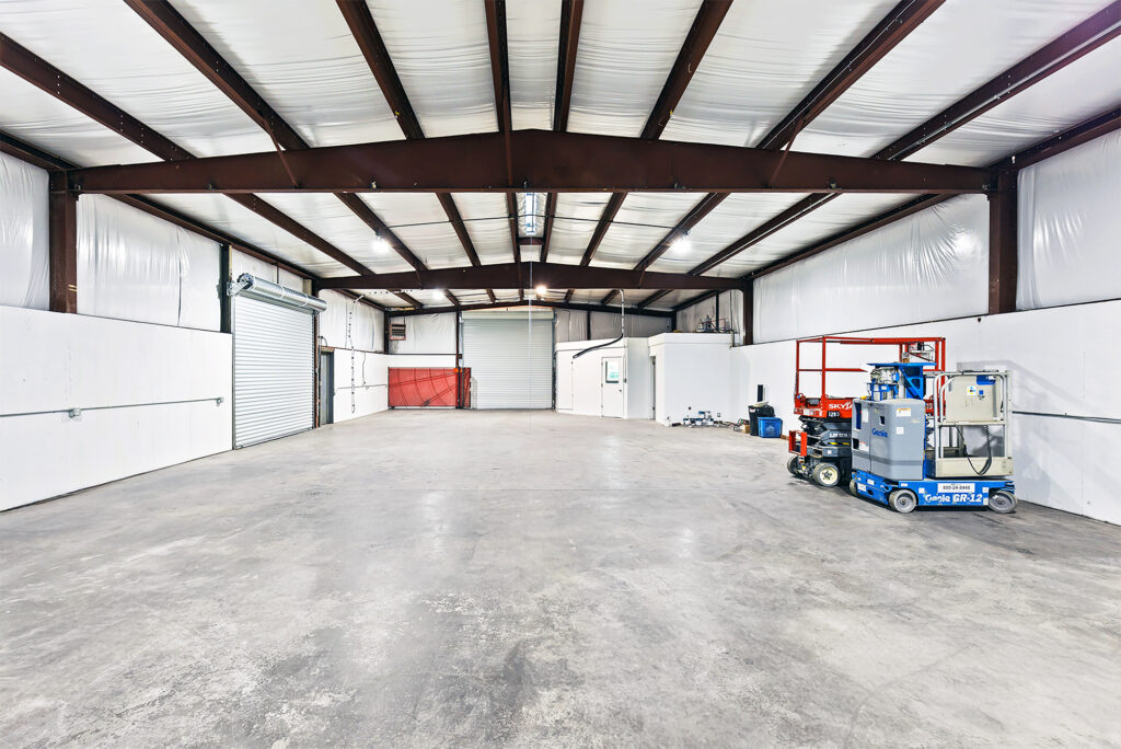 Inside of an industrial personal warehouse for rent