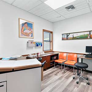 Professional office building medical exam room