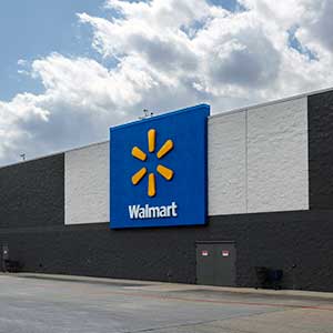 Walmart storefront exterior illustrating retail agglomeration in a big-box retail environment
