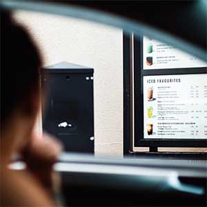 QSR technology at drive-thru restaurant